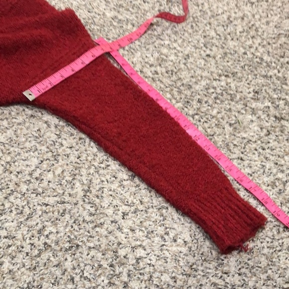 Anthropologie Sanctuary Sweater Size XS Cranberry Red Fuzzy Pullover - Picture 11 of 11
